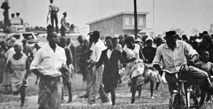 The Sharpeville massacre occurred on 21 March 1960, at the police station in the South African township of Sharpeville in Transvaal (today part of Gauteng). After a day of demonstrations against the Pass laws, a crowd of about 5,000 to 7,000 black protesters went to the police station. The South African police opened fire on the crowd, killing 69 people.  Credit: Universal History Archive/UIG via Getty images