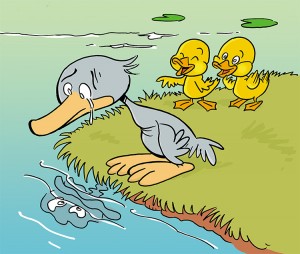 The Ugly Duckling by Hans Christian Andersen as illustrated in World Book's The Adventures of Young H.C Andersen and the Monk's Secret Credit: © Thierry Capezzone