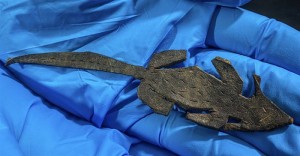 Roman forts were inundated with real mice. The leather mouse found at Vindolanda could have been made as a practical joke or as a child's toy. Credit: Vindolanda Charitable Trust