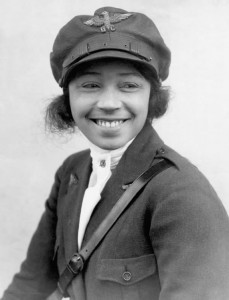 Bessie Coleman, a pioneering aviator, became the first black woman to be licensed as a pilot. Coleman, shown wearing an aviator’s cap in this black-and-white photograph, earned her license in 1921. Credit: © Underwood & Underwood/Corbis 