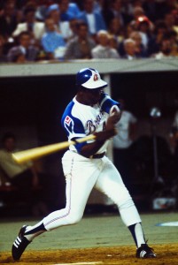 Hank Aaron broke Babe Ruth’s home run record with his 715th homer. Aaron held the record over 30 years. He holds the major league record for runs batted in with 2,297. This photo shows Aaron batting at the 1974 All-Star Game. Credit: © Bettmann/Corbis Images