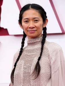 Chloe Zhao arrives at the 93rd Academy Awards, at Union Station, in Los Angeles, U.S., April 25, 2021.  Credit: © Chris Pizzello, Reuters/Alamy Images