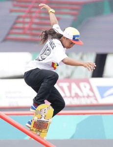 Margielyn Didal of the Philippines will compete in the new street skateboarding event. Credit: © Cheng Min, Xinhua/Alamy Images