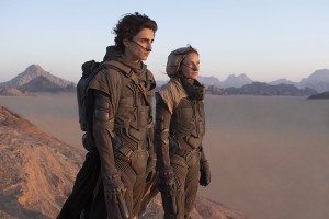 Timothée Chalamet as Paul and Rebecca Ferguson as his mother, Jessica, in Dune (2021). Credit: Warner Bros.