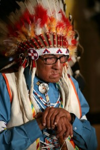 Joseph Medicine Crow was the last surviving war chief of the Crow people. He was a tribal historian and anthropologist, teaching the culture and history of the Crow and other Plains peoples. He is pictured here receiving the 2009 Presidential Medal of Freedom, America's highest civilian honor. © EPA/Alamy Images