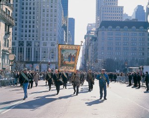 A St. Patrick’s Day parade marches up Fifth Avenue in New York City. Celebrated on March 17, St. Patrick’s Day is the feast day of Saint Patrick, the patron saint of Ireland. Credit: © Rafael Macia, Photo Researchers