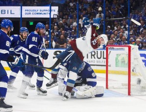 Colorado Avalanche plays the Tampa Bay Lightning for the 2022 Stanley Cup.  Credit: © Dirk Shadd, Tampa Bay Times/ZUMA Press/Alamy Images