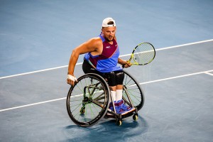 Australian tennis player Dylan Alcott competes at the 2022 Australian Open.  Credit: © FiledIMAGE/Shutterstock