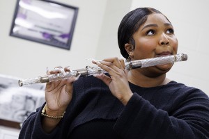 Musician Lizzo plays James Madison's crystal flute Credit: © Shawn Miller, Library of Congress
