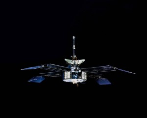 The Mariner 4 probe was launched in 1964 and traveled toward Mars.  It was the first satellite to take up close pictures of another planet. Credit: NASA