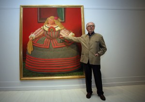 Colombian artist Fernando Botero with his painting 'After Velazquez' at the Pera Museum in Istanbul, Turkey, on May 3, 2010.  Credit: © Prometheus72/Shutterstock