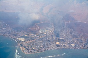 An aerial view of the Maui wildfires on Aug. 8, 2023. Credit: US Civil Air Patrol